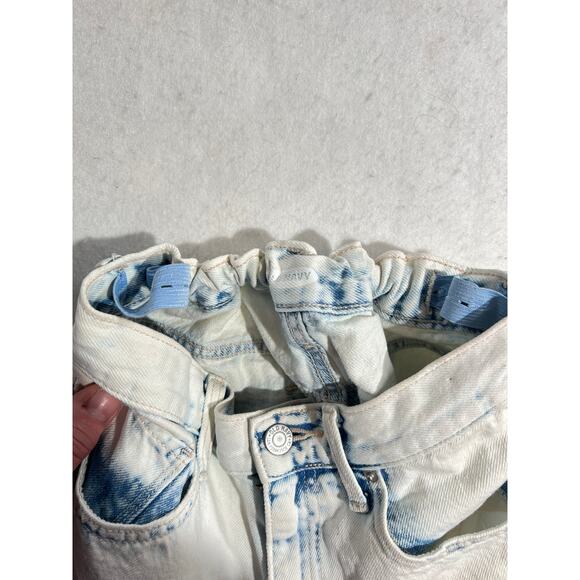 Old Navy Denim Shorts Girl's 14 Distressed Acid Washed Elastic Adjustable Waist - Picture 8 of 11